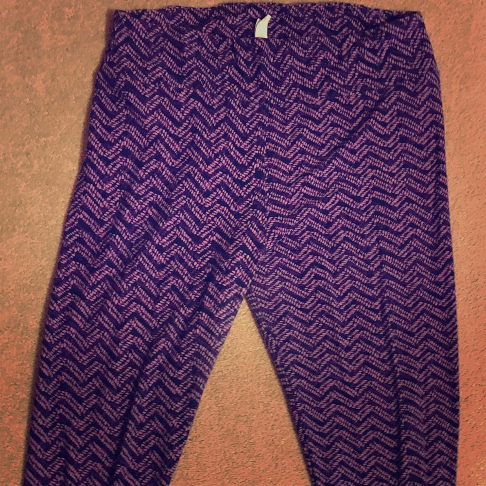 Lularoe TC Leggings Navy/Purple
